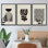 Signe, reproduction d'art sur toile encadrée, ensemble de plantes bicolores, collage géométrique abstrait, formes abstraites, art moderne boho décoratif pour le salon, la chambre à coucher, le bureau - 2204-M30 - noir