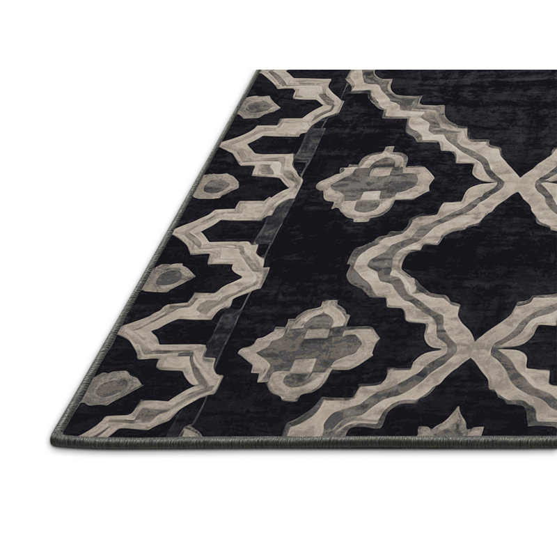 Tapis mauve soyeux et moelleux, Rond 5 pi