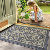 Outdoor Door Mats Household Entry Welcome Mat Carpet, Doorway Absorbent and  Dustproof Floor Mat, Rubber Anti-Slip Footpads, Thickened Wear-Resistant