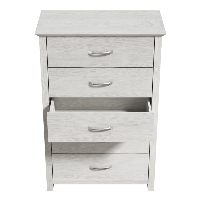 Commode 5 tiroirs Roddy, Chêne blanc antique