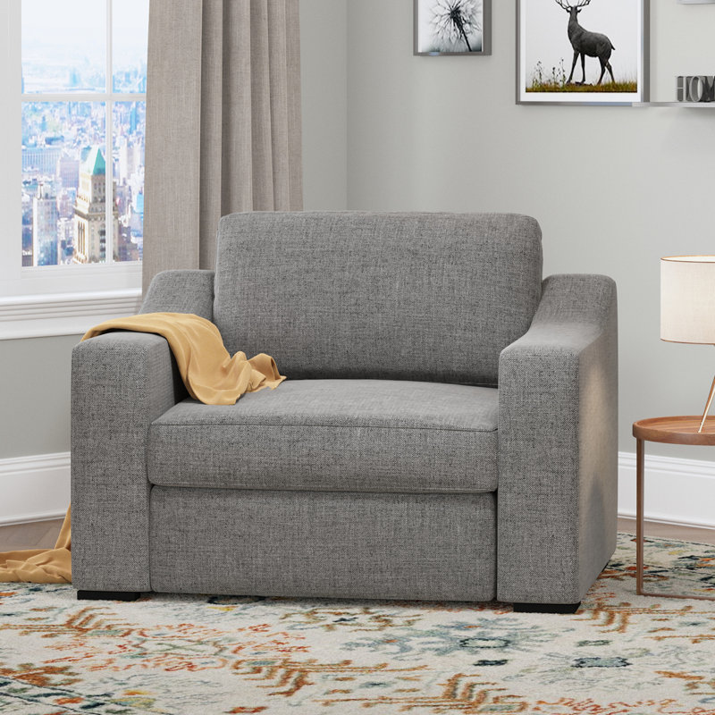 Stutsman Upholstered Chair And A Half, Gray Polyester Blend