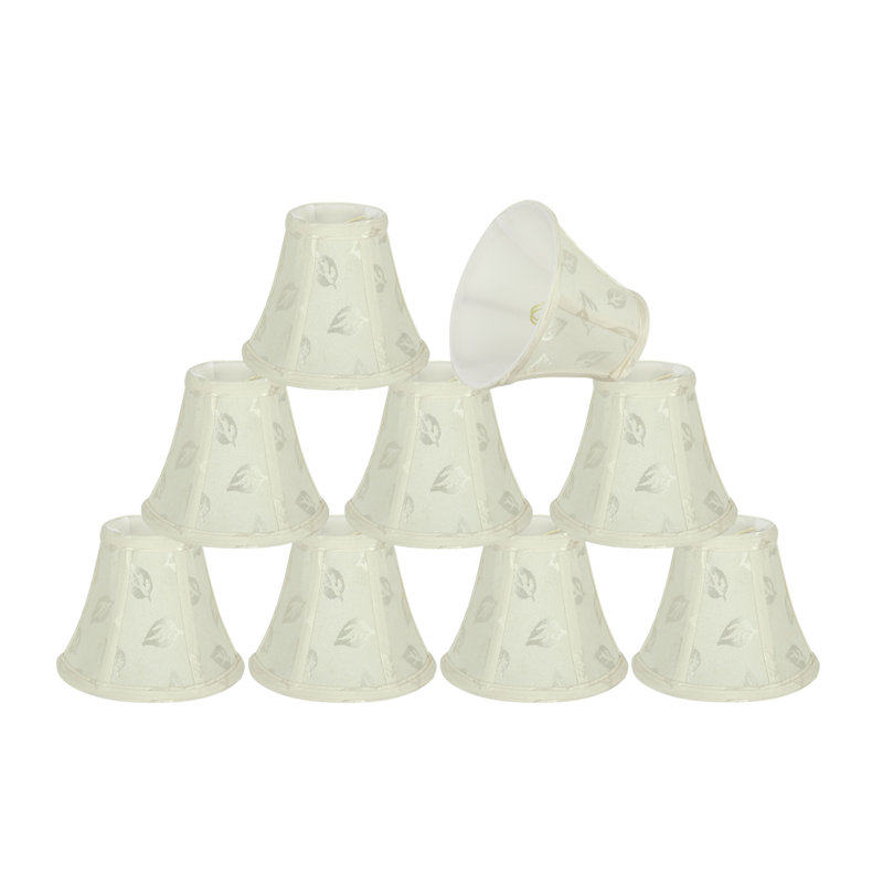 Abat-jour en tissu texturé jacquard H 5 po en tissu blanc cassé