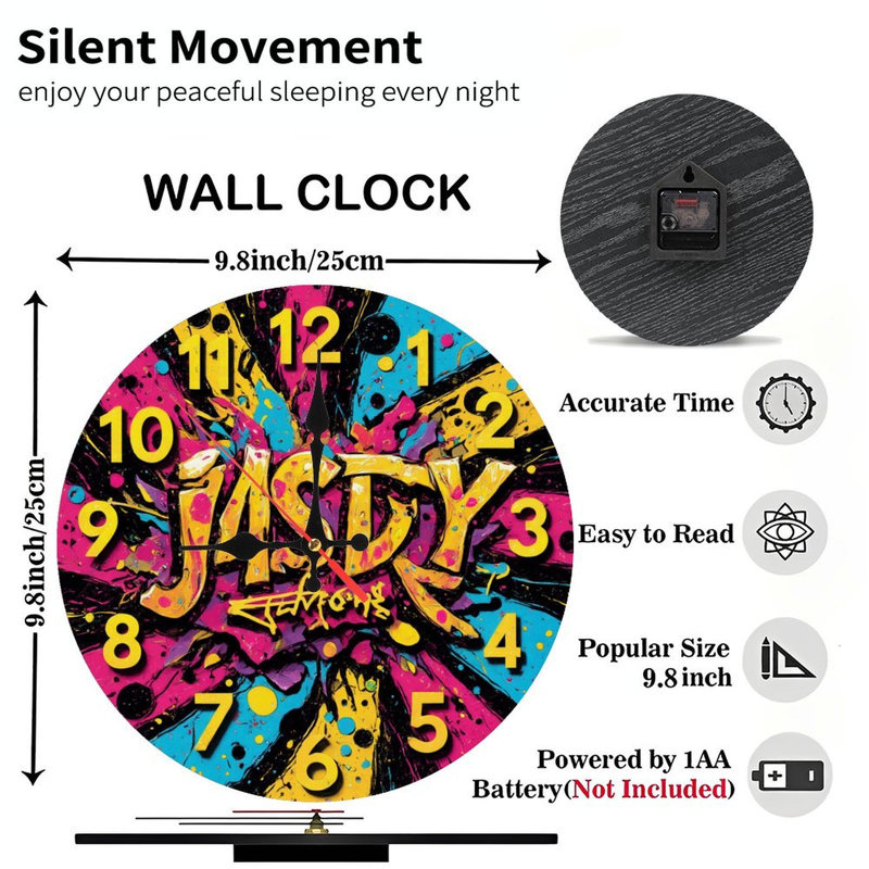 horloge abstraite style graffiti