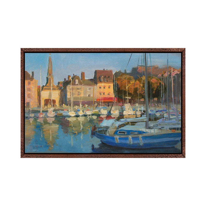 Yachts Honfleur France by CountessArt - Gallery-Wrapped Canvas Giclée on Canvas, Classic Wood Floater Framed