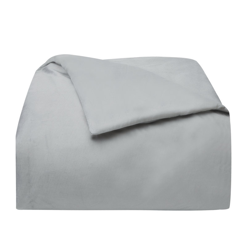 Kiron Valletta Duvet Cover Set, Queen Duvet Cover + 2 Standard Shams, Silver