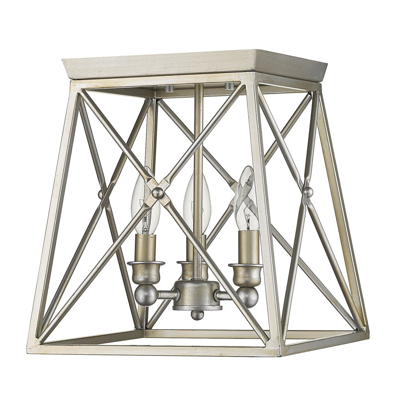Thorp Flush Mount, Antique Silver, Antique Silver