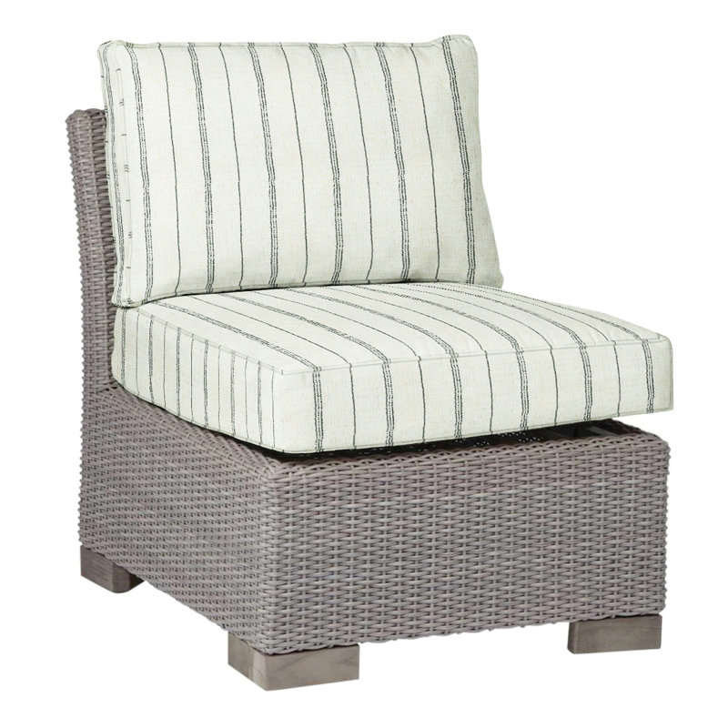 Club Patio Lounge Chair with Cushions, Oyster, Welt, Paper Sky
