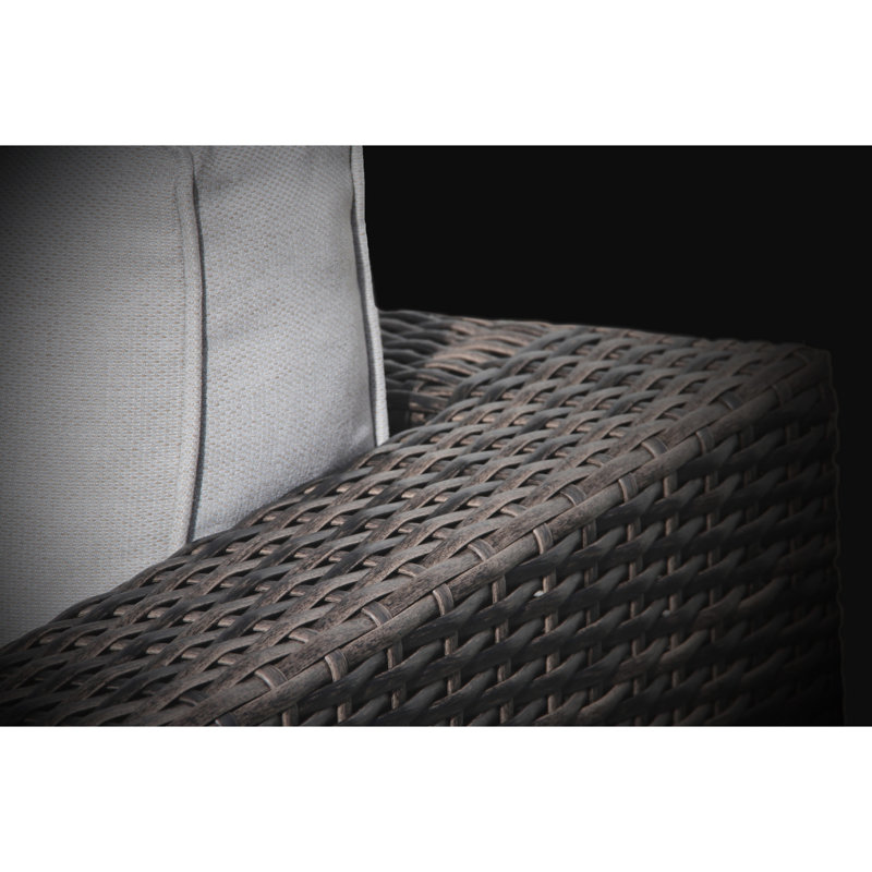 2 fauteuils club d'extérieur - structure moderne antirouille, coussins de patio (2) en aluminium, coussins confortables / gris, assemblage sans tracas