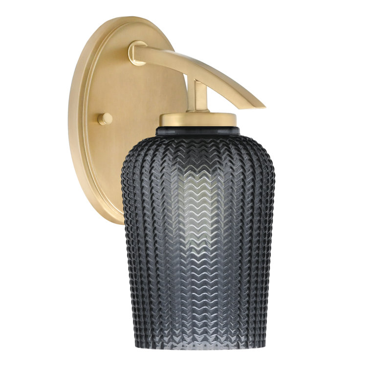 Kurve Downlight Wall Sconce With Glass, Black