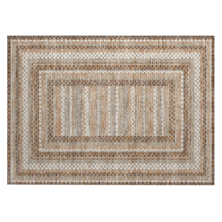 Machine Washable Indoor/Outdoor Xhevrie Chocolate Rug
