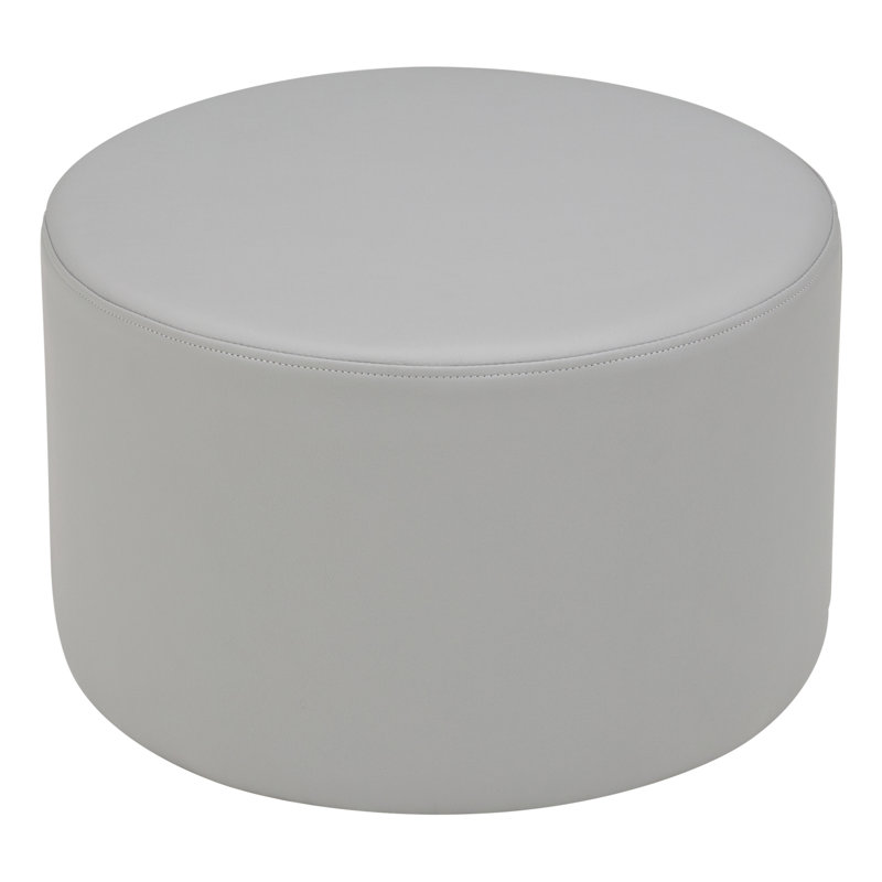 Pro Series Upholstered Round Ottoman 12" Height, Gray