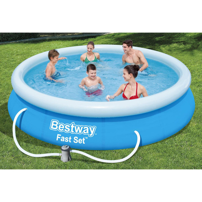 Plastic Round Inflatable Pool 30cm H x 59cm W x 31cm L , with Pump Included