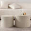 Tables gigognes beiges et blanches - Table d'appoint de bureau Wave Stripe