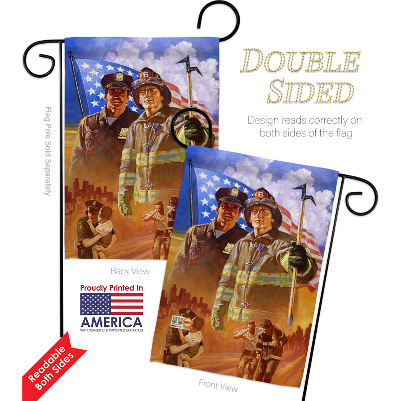Heroes Americana Patriotic Vertical Double-Sided Garden Flag Set