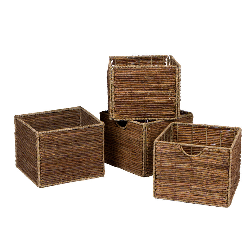 Ensemble de 4 paniers pliables en osier