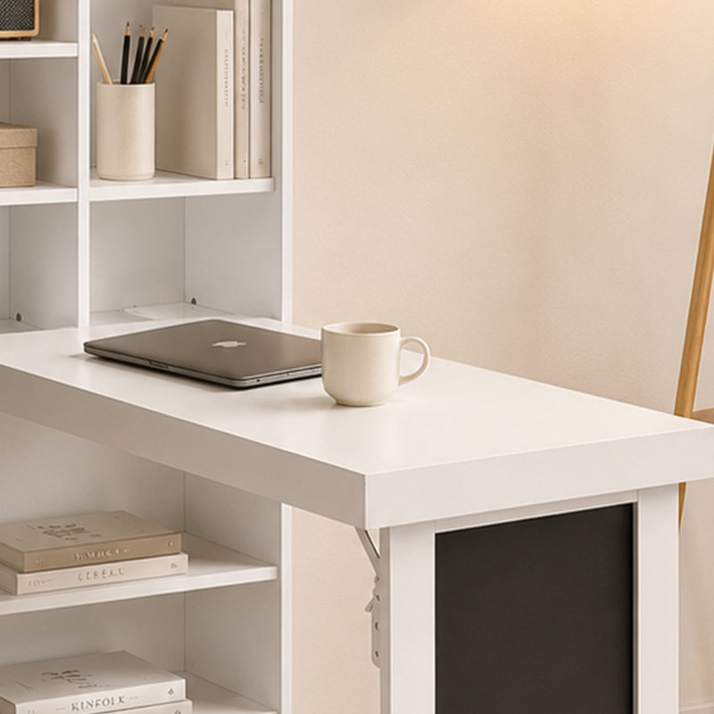 Bureau de bureau mural pliable avec tableau noir et tablette latérale pliable, Grey