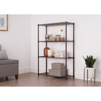 TRINITY Dark Bronze 4-Tier NSF Steel Wire Shelving Unit (36 in. W x 54 in. H x 14 in. D)