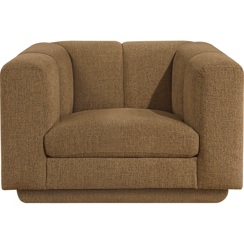 Chaise rembourrée Chiquita, Tissu brun