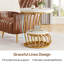 Table d'appoint ronde moderne de 50 cm avec rangement à 2 niveaux – Table décorative blanche imitation marbre et dorée, petite table de chevet moderne avec structure métallique arquée pour salon et chambre