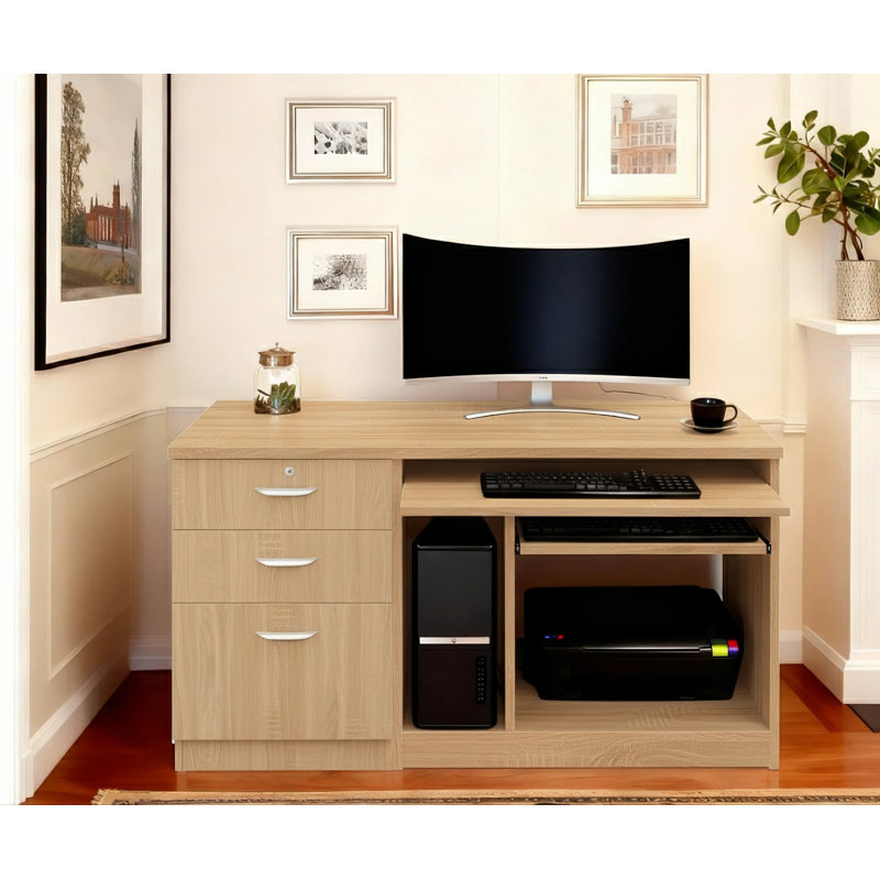 Walshaw Solid Wood Computer Desk, Sandstone