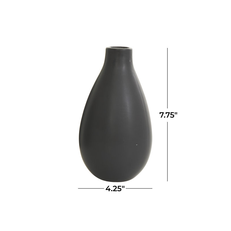 Ceramic Minimalistic Decorative Vase, Black