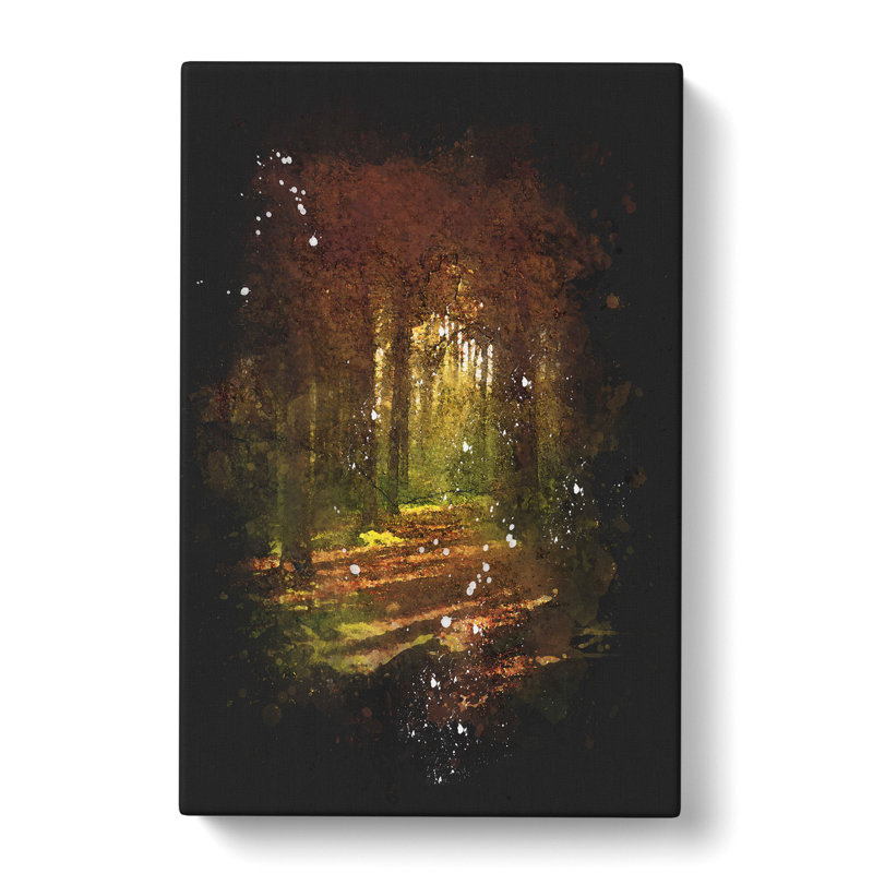 Walking Through An Autumn Forest - Wrapped Canvas Print, 76cm H x 50cm W x 3cm D