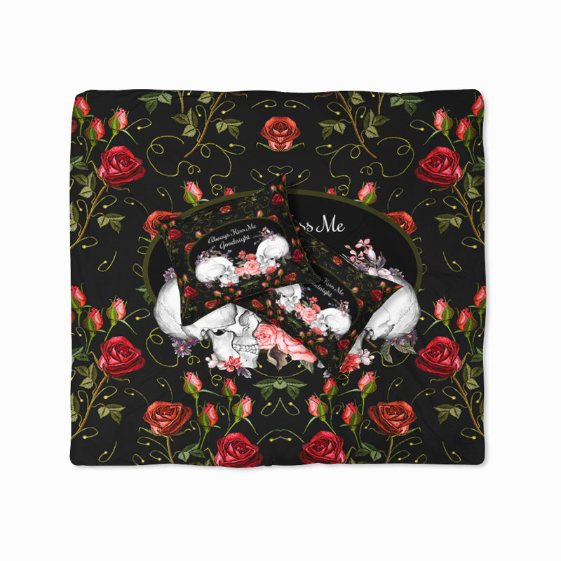  Housse de couette simple Always Kiss Me, Housse de couette très grand + 2 taies décoratives