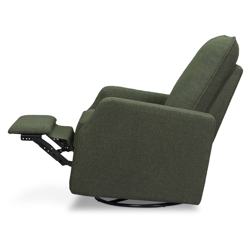 Lucas Pillowback Swivel Recliner, Green