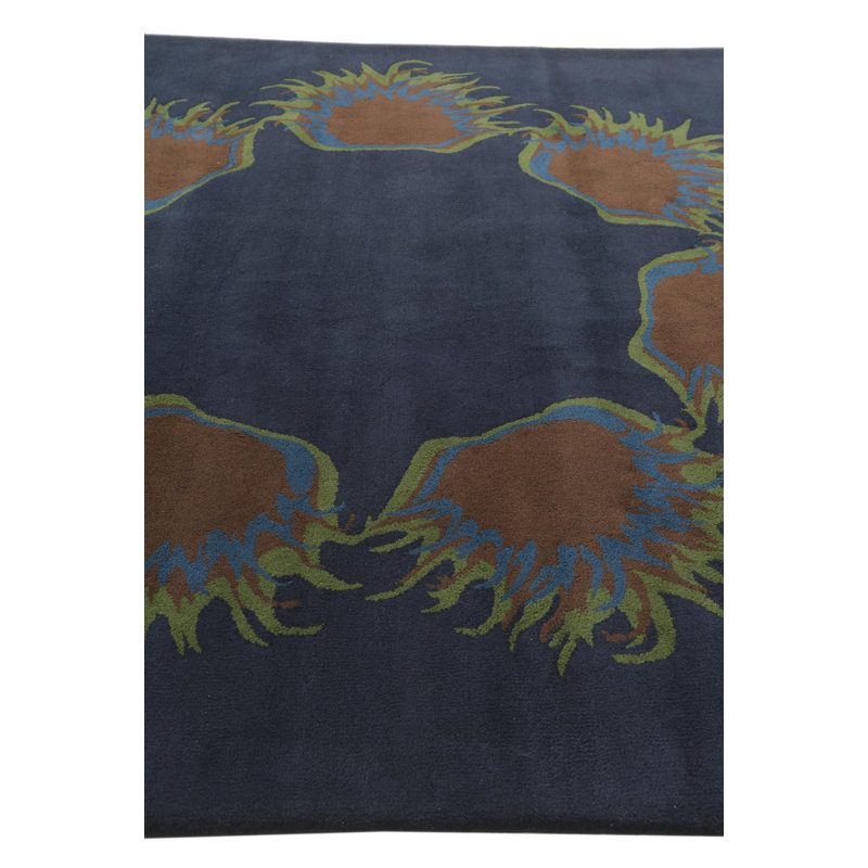 Tapis carré bleu marine Otto