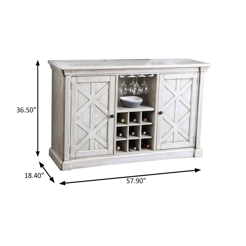 Desserte transitionnelle de 57,9 po, blanc antique