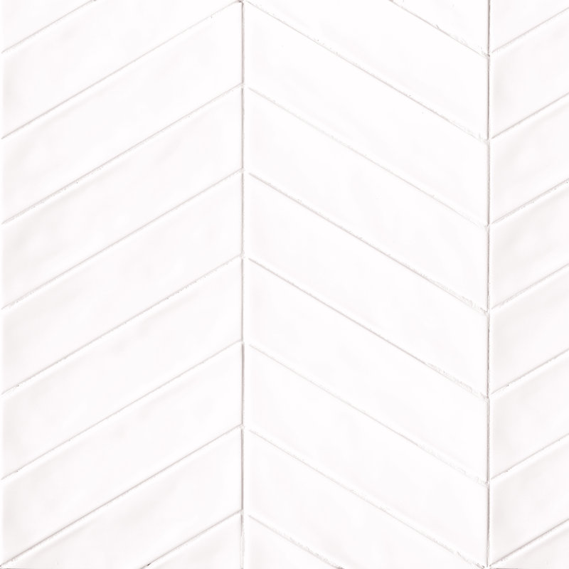 Sorrento 3" x 10" Beveled Ceramic Tile, Bianco