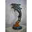 Bronze Two Dolphins fountain Bronze Statue on a marble -  Size: 19"L x 15"W x 36"H.