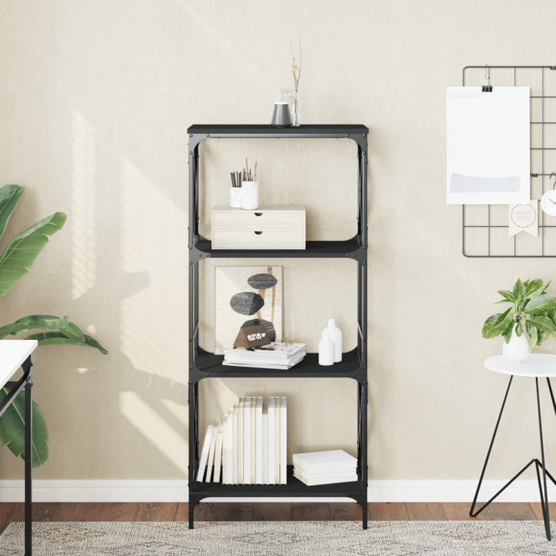 Tyieshia Bookcase, (4 Shelves) 52" H x 23" W x 14" D, Black