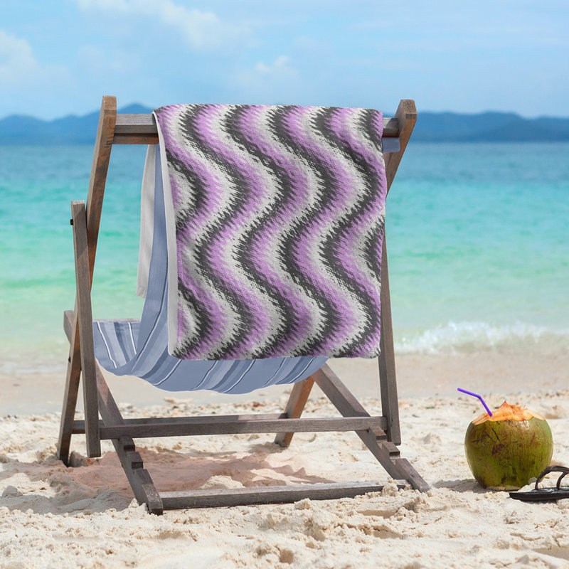 Katelyn Elizabeth Beach Towel, Black/Purple