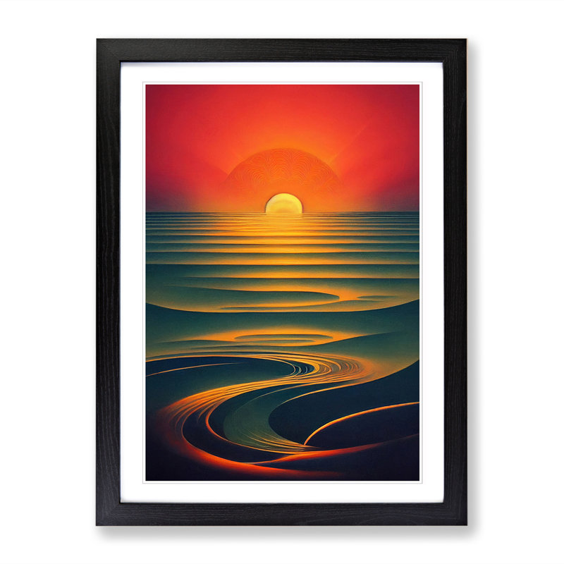 Sunset Fantasy - Picture Frame Print, 64cm H x 25cm W x 2cm D, Black