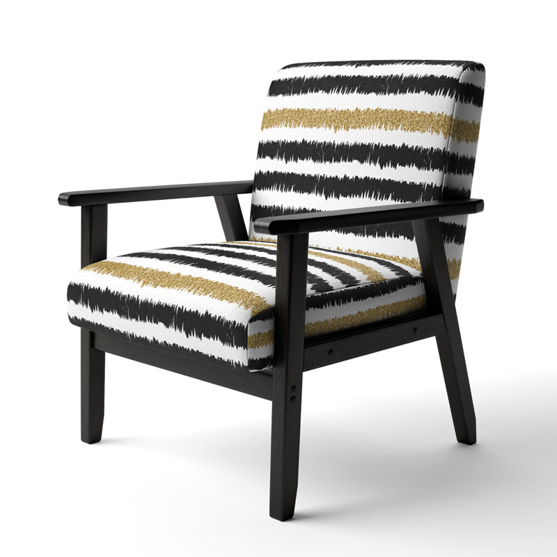 Fauteuil d'appoint rembourré à motif noir
