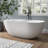 Forma 59'' Freestanding Tub Solid Surface Freestanding Soaking Tub With Bath Caddy-102220886