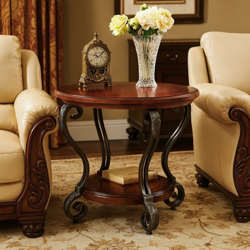 Coulombe Solid Wood Top End Table