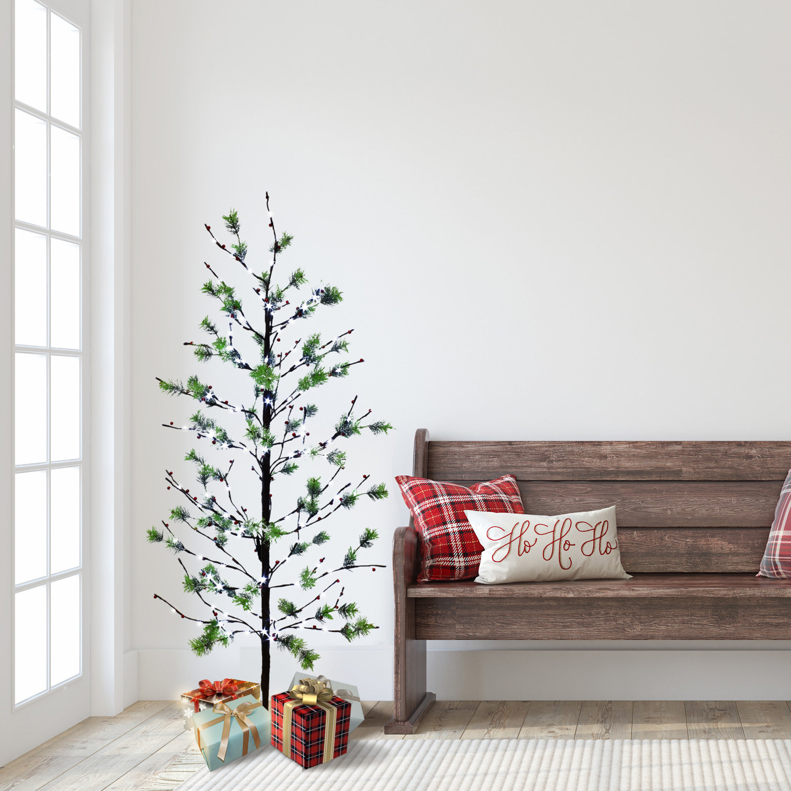 3' Pre-Lit Tropical Artificial Christmas Tree, 5'