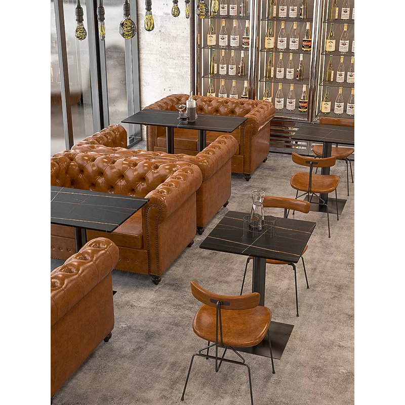 Bancs de bar-restaurant de style industriel, Brun