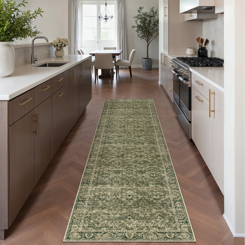 Tapis brun rétro pour salon Orihue, Tapis de couloir 2 pi x 8 pi