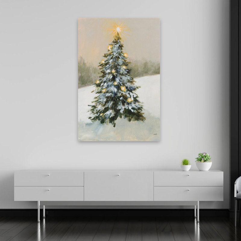 Noël et arbre de Noël, art d'hiver magique, H 60 po x l 40 po