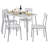 Whipton 4 - Person Dining Set, 5-Piece Rustic White Dining Table Set for 4, Industrial Kitchen Table and Chairs Set with Metal Frame, Space-Saving Dining Room Furniture (Set of 5)-1796138687