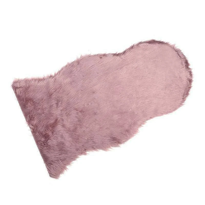 Oval Solid Colour Sheepskin 60cm X 110cm Area Rug, Mauve