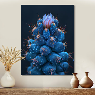Cactus monochrome orange, bleu, désert, lueur II - cactus floral