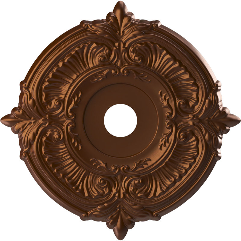 Attica Thermoformed PVC Ceiling Medallion, Metallic Dark Copper, 19" H x 19" W x 1" D