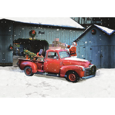 Santa Packing The Truck - Wrapped Canvas Art Prints
