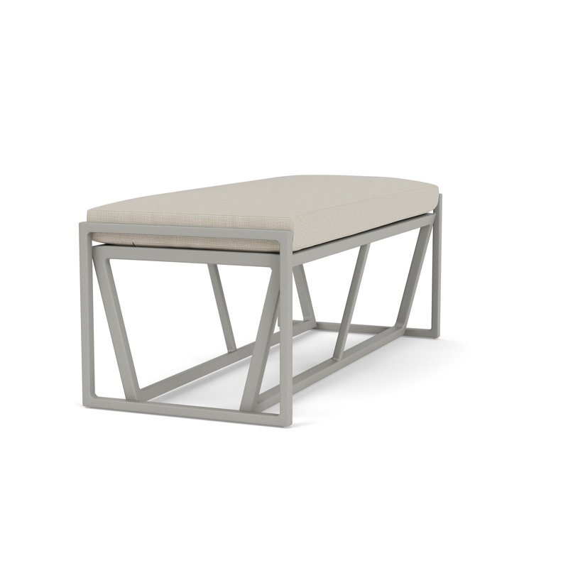 Summit Outdoor Dining Bench, Platinum, Fife Fog