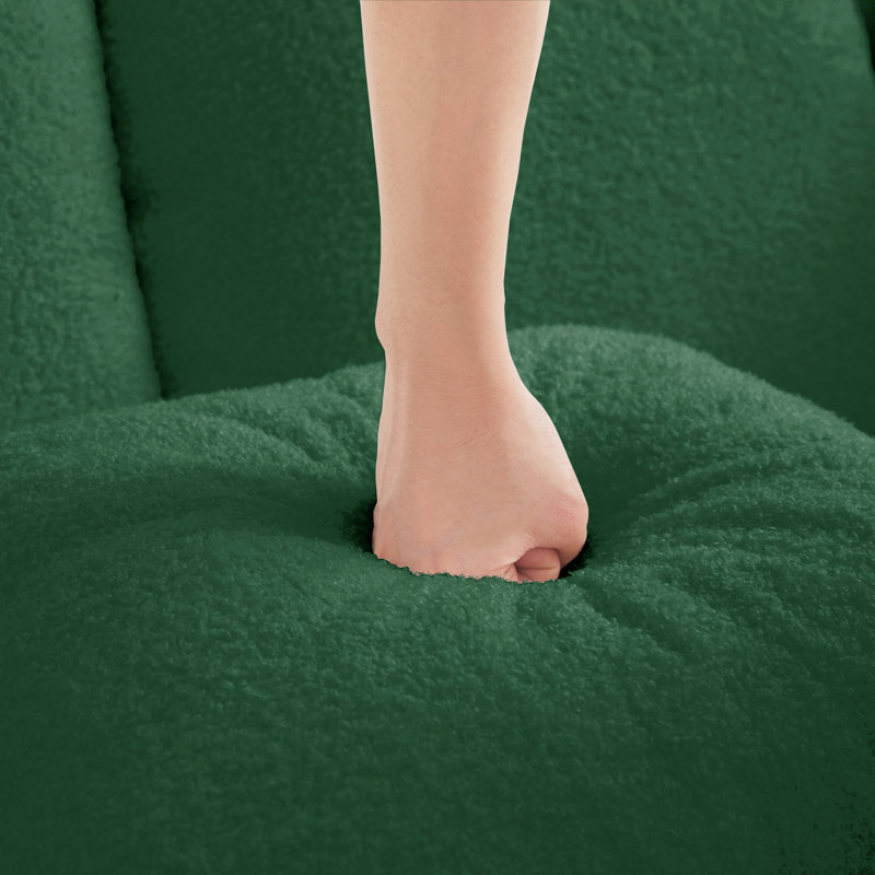 Canapé gauche ELYSEES avec coussins en tissu, Vert