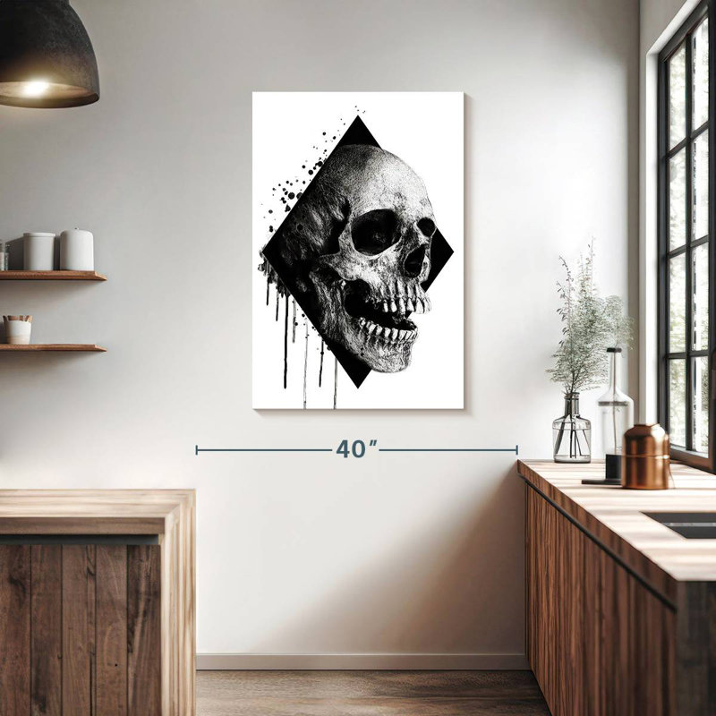 Hitzel Grunge Unearthly Skull, 39" H x 26" W